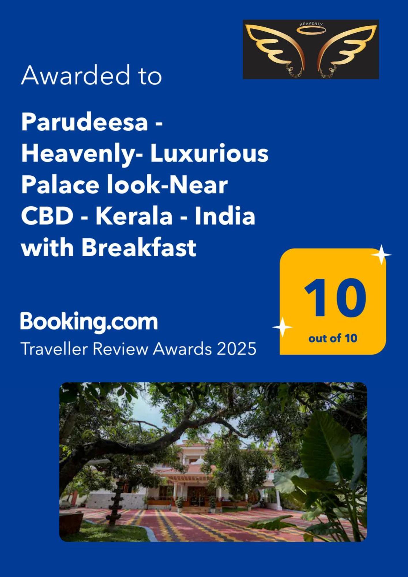 Parudeesa - Heavenly- Luxurious Palace Look-Near Cbd - Kerala - India With Breakfast Kaladi Exterior photo